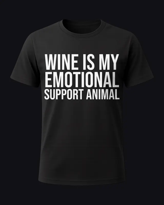 Wine is my emotional support animal - unisex tee